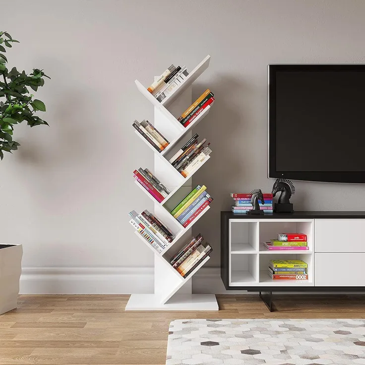YITAHOME Regal Holz, 9 Ebenen Bodenstehendes Bücherregal, Industrielles CD Regal Holz Holz-Bücherregal Aufbewahrungs-Organizer Präsentationsständer für Bücher Dateien Wohnzimmer Heimbüro - Regal