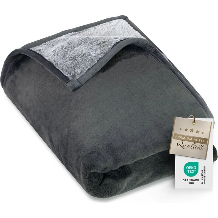 Wohndecke, ZOLLNER, Super weich, Wendedecke in zwei Größen, 150 x 200 cm, 100% Polyester, vom Hotelwäschespezialisten – Bild 1