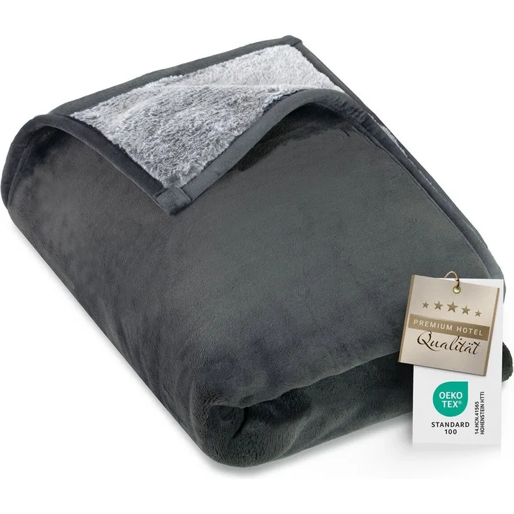 Wohndecke, ZOLLNER, Super weich, Wendedecke in zwei Größen, 150 x 200 cm, 100% Polyester, vom Hotelwäschespezialisten