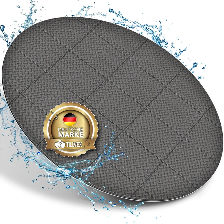 tillvex® Whirlpool Unterlage rund 240cm Grau | Bodenmatte Poolunterlage Matte für Outdoor Whirlpools | Thermo Bodenschutzmatte Pool Untergrund | Bodenschutz Bodenplatte schützt & isoliert – Bild 6