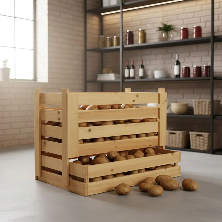 Universalkiste für Kartoffeln Wein Obst Äpfel Kartoffelkiste Vorratskiste Holz