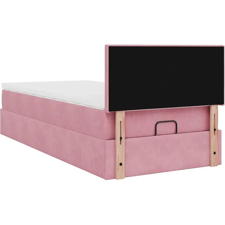 vidaXL Ottoman-Bett mit Matratze & LEDs Rosa 100x200 cm Samt 3312535 – Bild 9
