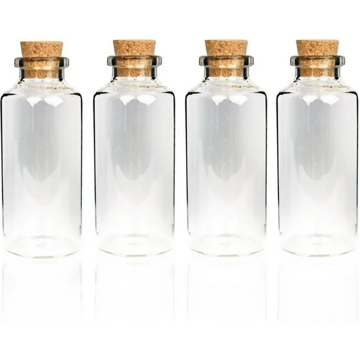 Bestlivings Vorratsglas Fläschchen mit Korken, Glas, (4-tlg, 10 ml), Reagenzglas für Hochzeit - Mini Gläser Gastgeschenke Glasfläschchen – Bild 5