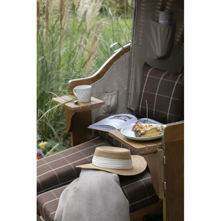 Strandkorb Komplettset - bene living - Schleswig Pinie - PE mokka - Modell 556 – Bild 7