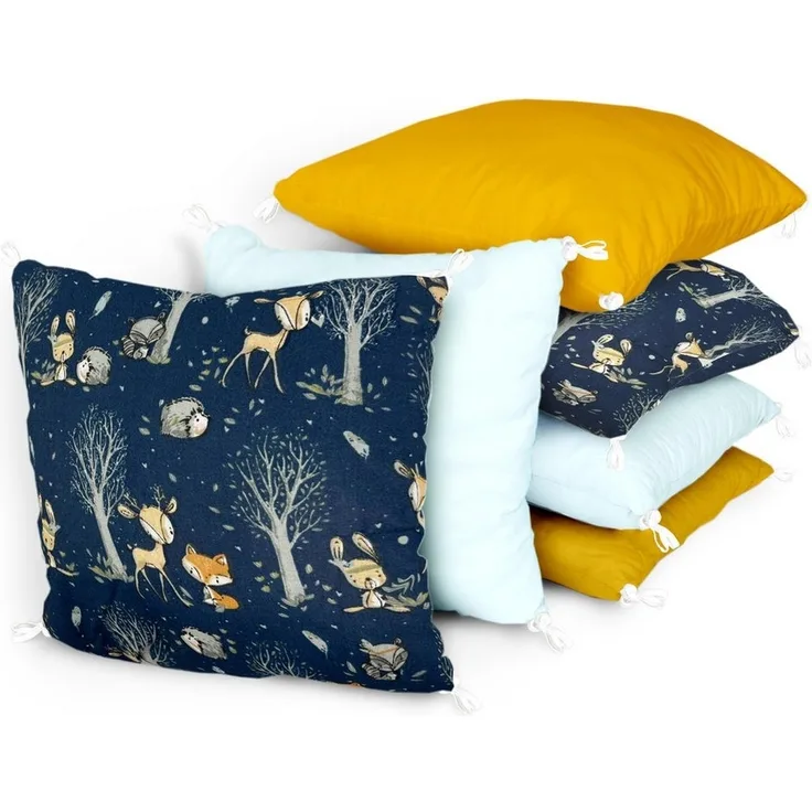 Amilian Bettnestchen 210 cm (6 Polster ca. 35 x 35 cm) - Bettumrandung - Babybett Umrandung, (Bettschlange), Kantenschutz - Kissen als Nestchen
