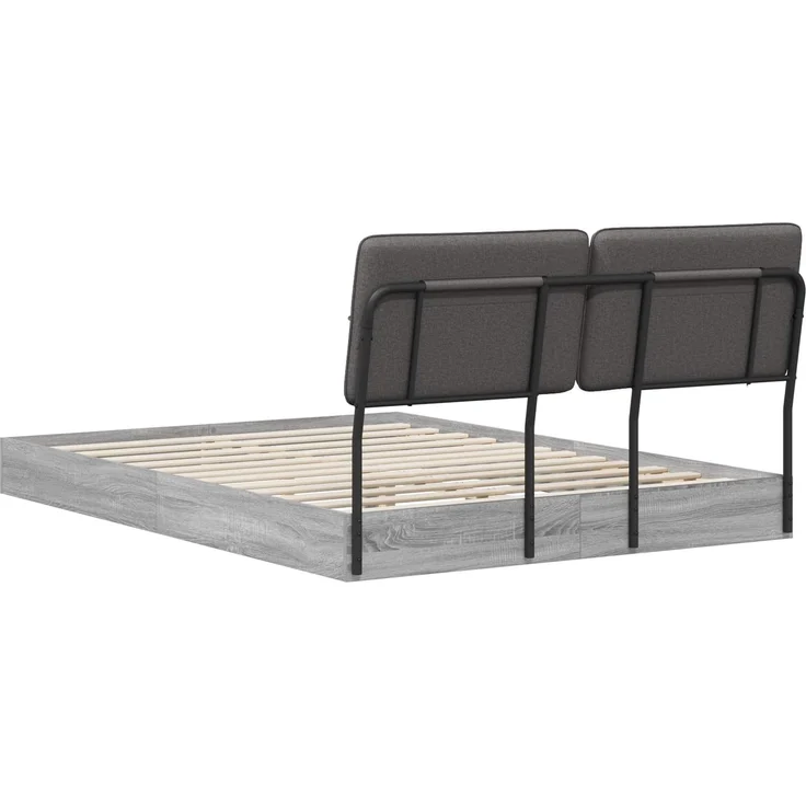 vidaXL Bettgestell mit Kopfteil Sonoma-Grau und Dunkelgrau 8003106 – Bild 5