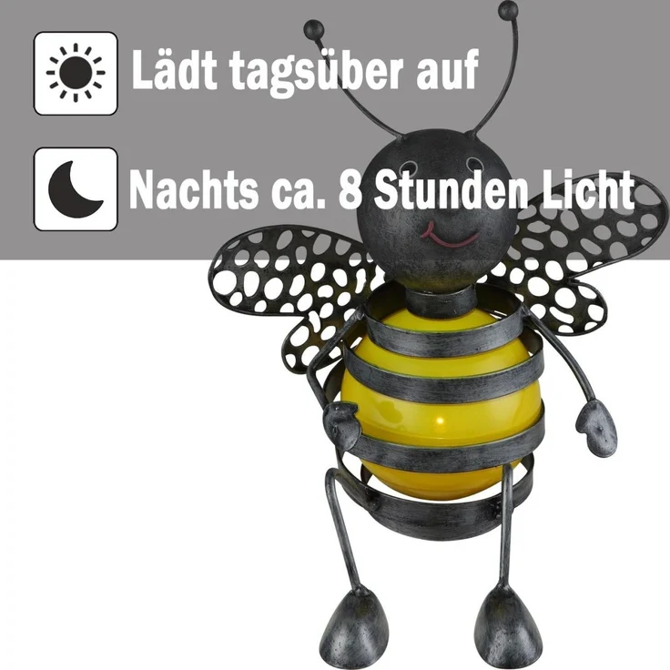 Solarleuchte Garten Biene 2er Set Deko Solarlampe Außen Außenleuchte Solar – Bild 4