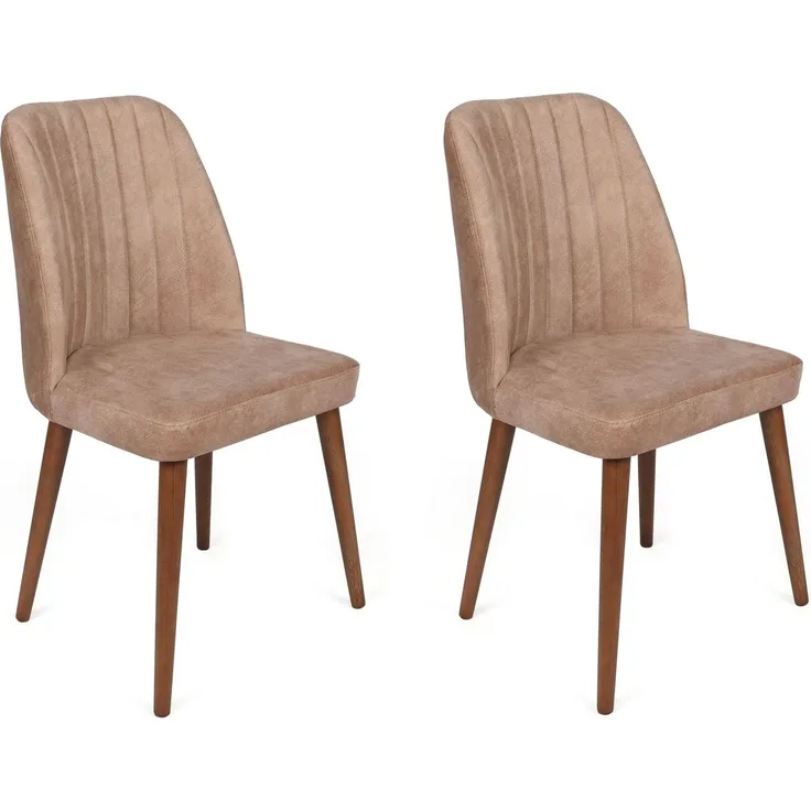 Skye Decor 'Alfa-463 V2' Stuhlset (2-teilig), Beige / Walnuss, 50 x 90 x 49 cm