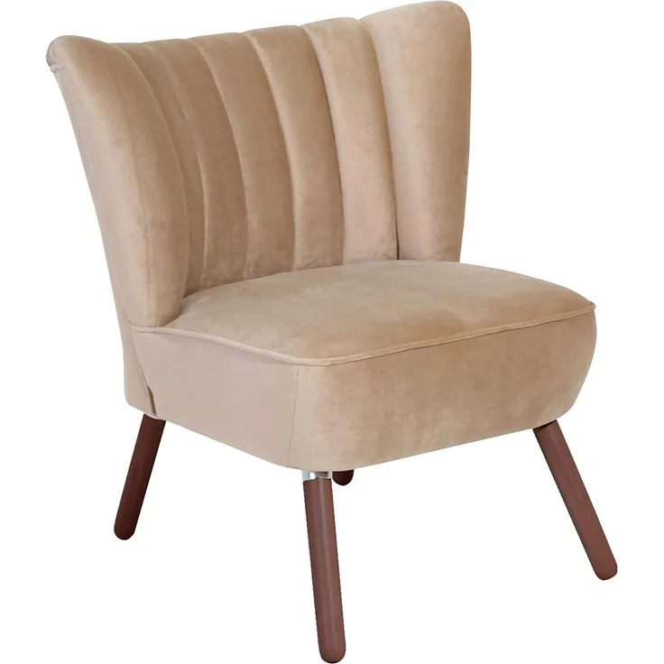 Sessel Kadisha Bezug Samtvelours Buche nussbaum dunkel / sand 21115