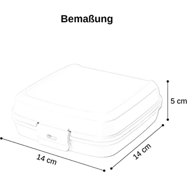 Engelland Lunchbox Brotdose mit Klickverschluss, Kunststoff (BPA-frei), (Vorteils-Set, 3-tlg, Ideal für Schule, Kindergarten und Arbeit), BPA frei, robuster Kunststoff, spülmaschinengeeignet – Bild 5