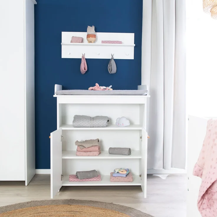 roba Kinderzimmerset 'Anton' 3-teilig - Bett 70 x 140 - Wickelkommode - Kleiderschrank 3-türig - Weiß – Bild 14