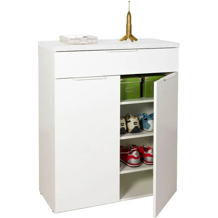 Schuhschrank Moonlight / Mundi, Holzwerkstoff, Weiß, 82 x 102 x 35 cm – Bild 2