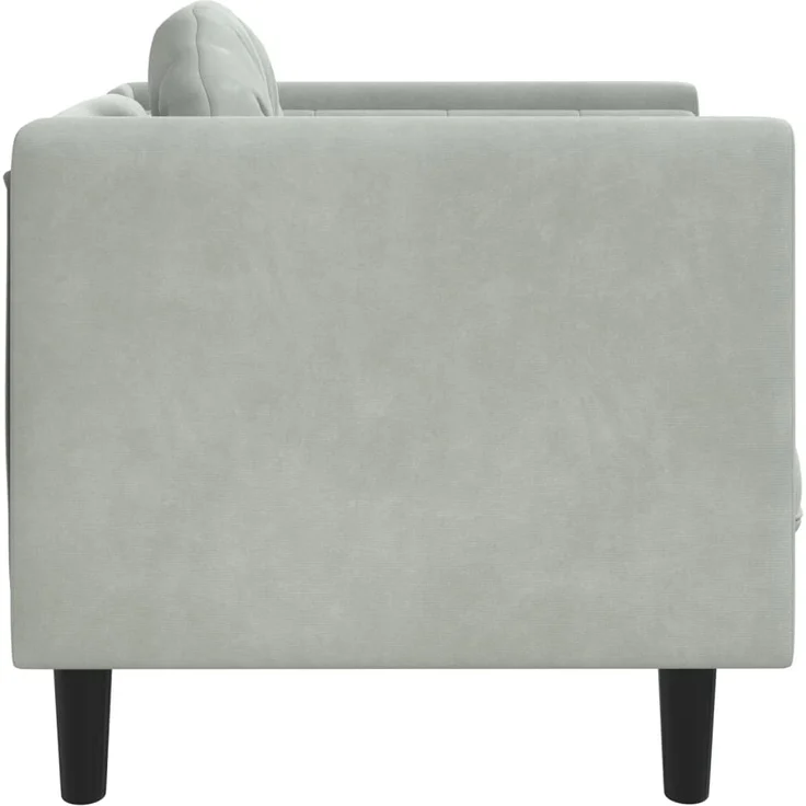 vidaXL Sessel mit Kissen Hellgrau Samt 372622 – Bild 4