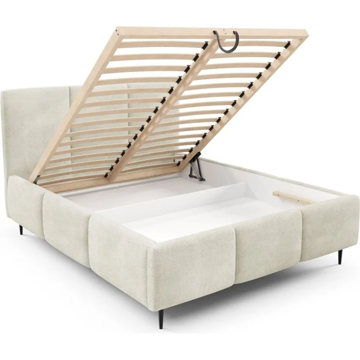 Polsterbett Schlafzimmerbett MIAMI Komplettset 140x200 cm in Stoff Coral Ecru – Bild 4
