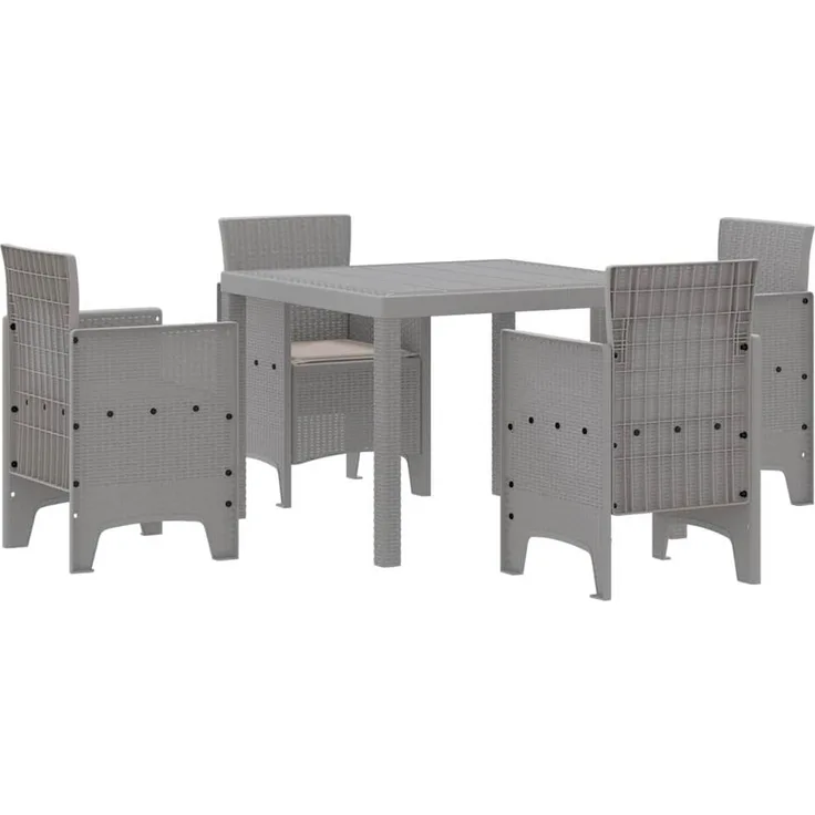 vidaXL Garten Essgruppe 5 pcs Hellgrau Polypropylen 3378548