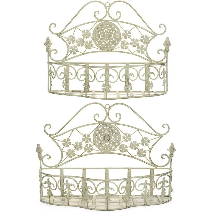 Moritz Blumentopf Pflanzkörbe Metall Wandkörbe 2er Set Pflanzkorb Landhausstil Shabby, Dekoration für In- und Outdoor für Pflanzen und Blumen Verzierungen