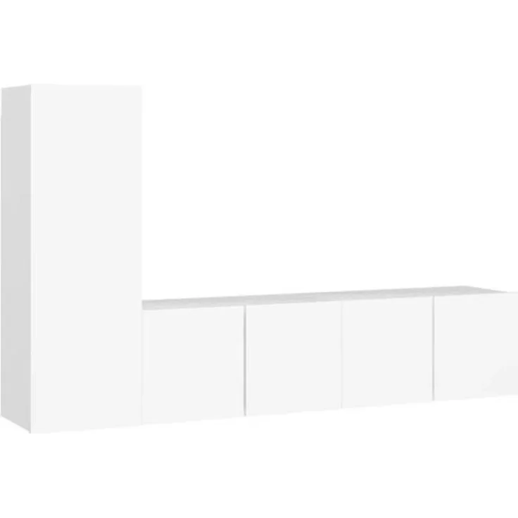 vidaXL 3-tlg. TV-Schrank-Set Weiß Spanplatte [3078673]