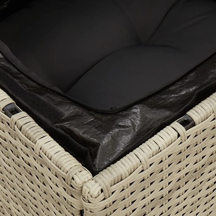 vidaXL Gartensofa mit Kissen 2-Sitzer Hellgrau Poly Rattan 366192 – Bild 7