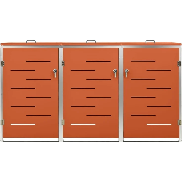 vidaXL Mülltonnenbox für 3 Tonnen 207x77,5x112,5 cm Edelstahl 149564 – Bild 10