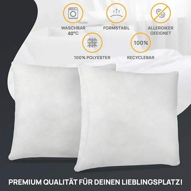 LILENO HOME Kissenfüllung 40x60 (6er Set), Pralle Füllung für Couchkissen und Dekokissen, Hygienisch und hypoallergen, Made in Germany mit Oeko-Tex Klasse 1 – Bild 4