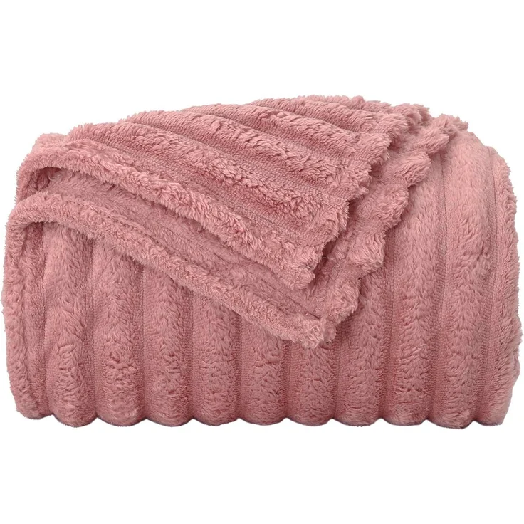 vidaXL Überwurfdecke Rosa 200x150 cm Fleece 42016862 – Bild 4