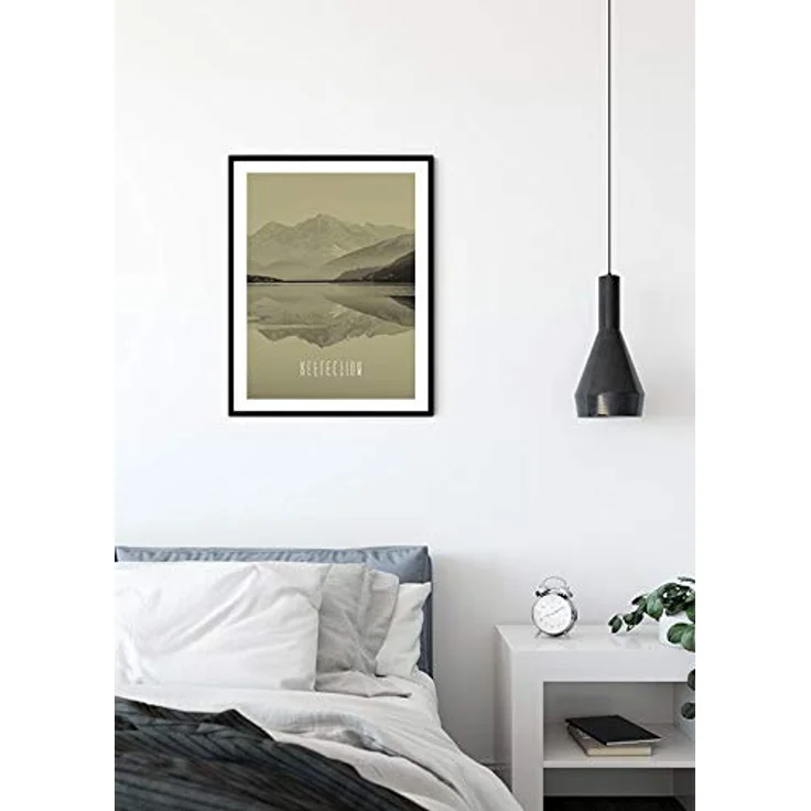 Komar Wandbild | Word Lake Reflection Sand | Poster 50 x 70 cm, Fotopapier, seidenmatte Oberfläche, lichtbeständig, ohne Rahmen – Bild 3