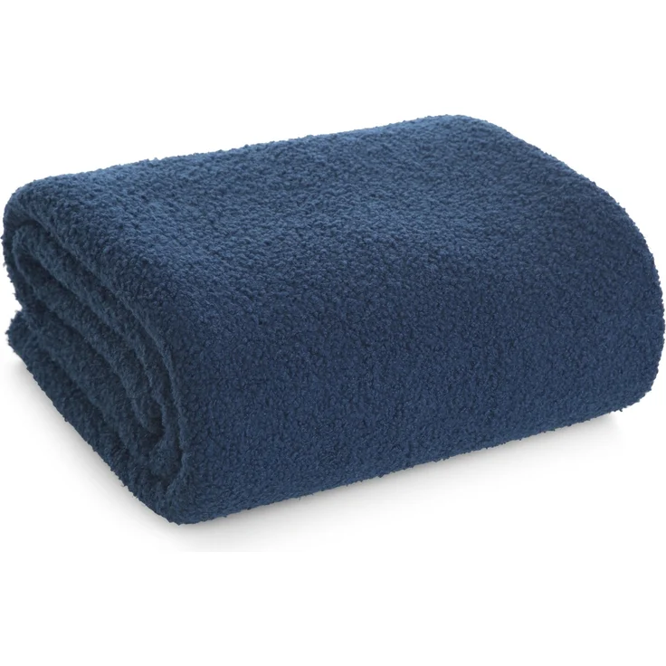 Sofadecke BOUCLE dunkelblau 220x200 cm marine – Bild 1