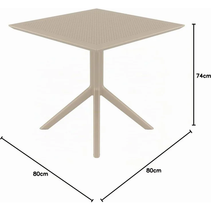 CLP Tisch Sky 80 x 80 cm wetterfest und UV-beständig - Farbe:taupe – Bild 3