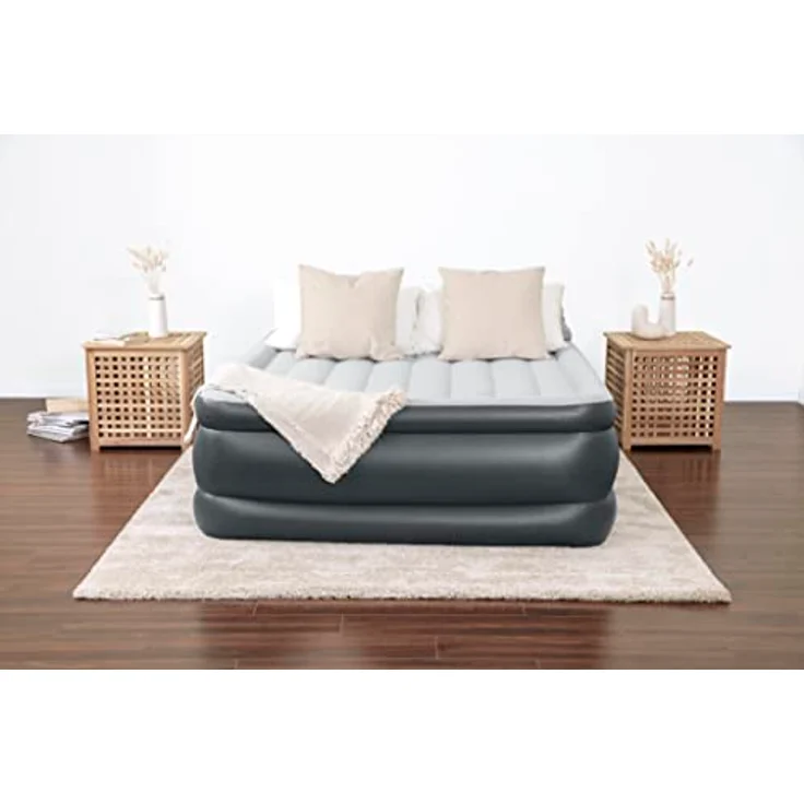 NOVALUXE - Langlebiges Luftbett mit integrierter Elektropumpe und Kopfkissen, 203 x 152 x 56 cm – Bild 8