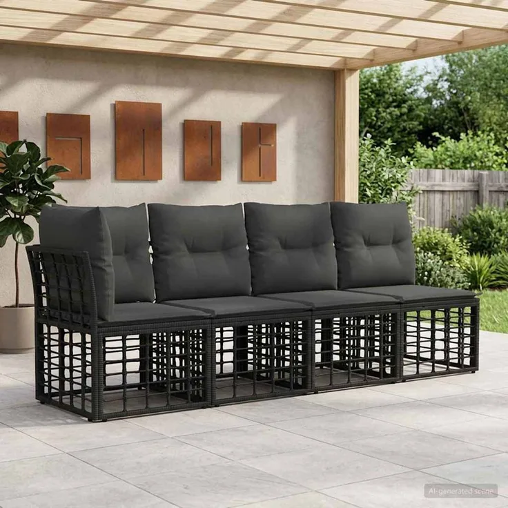 vidaXL 4-Sitzer Garten-Sofa mit linker Armlehne 4 pcs 4-Sitzanzahl 42026733