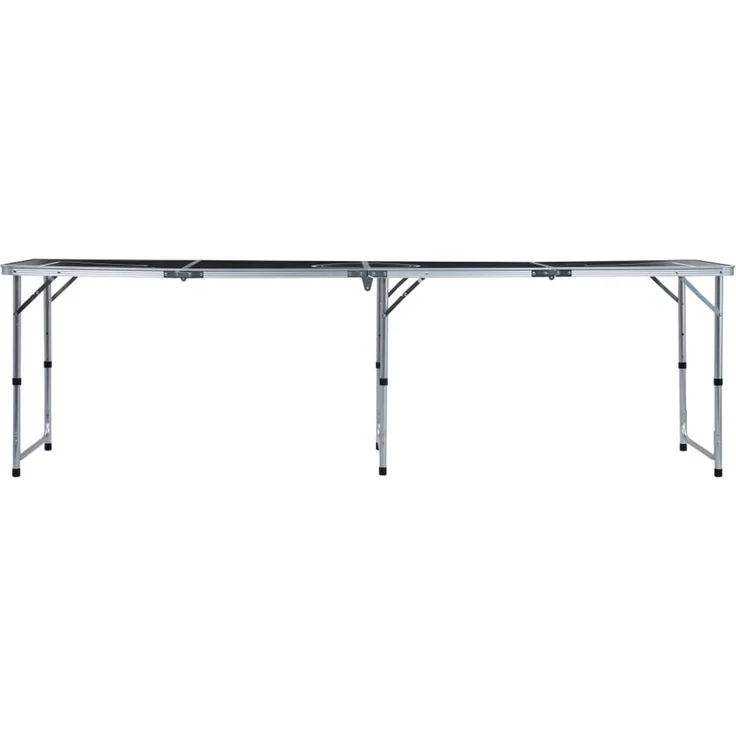 vidaXL Klappbarer Bier-Pong-Tisch, Aluminium schwarz, 60x240 x (54-76) cm – Bild 2