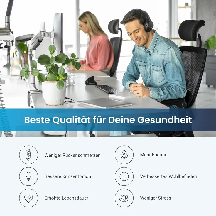 Desktopia Pro X - Elektrisch höhenverstellbarer Schreibtisch / Ergonomischer Tisch mit Memory-Funktion, Weiß, Gestell Schwarz, 160x80 cm – Bild 6