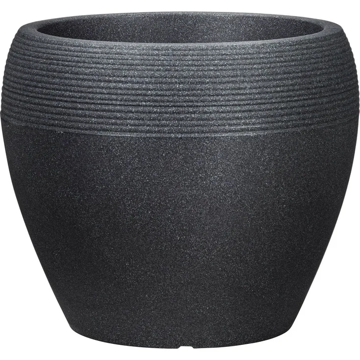 Scheurich Pflanzgefäß Lineo Ø 40 x 32,7 cm schwarz granit