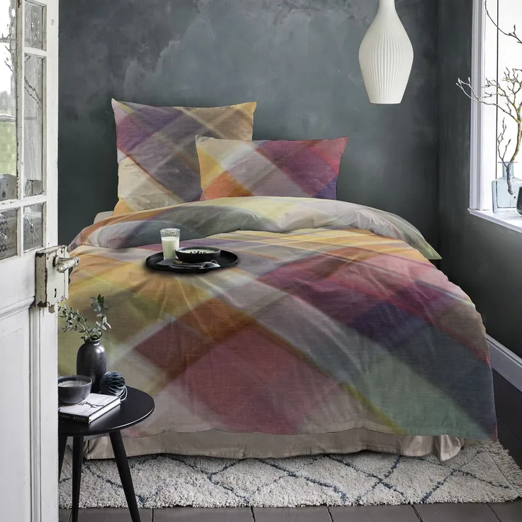 Irisette Flausch Cotton Bettwäsche Zobel 8731-90 Kariert bunt 135x200