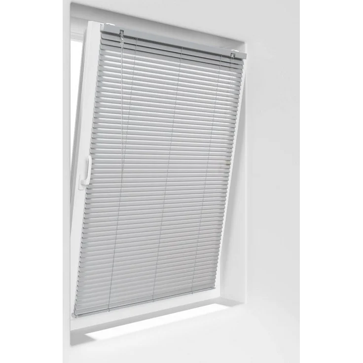 Victoria M. Jalousie LightLess Prime Aluminium-Jalousie 50x130 cm Silber matt, mit Bohren, ohne Bohren, geklemmt oder verschaubt, L Profil 25 mm Lamellen, feuchtigkeitsbeständig, verdunkelnd – Bild 4