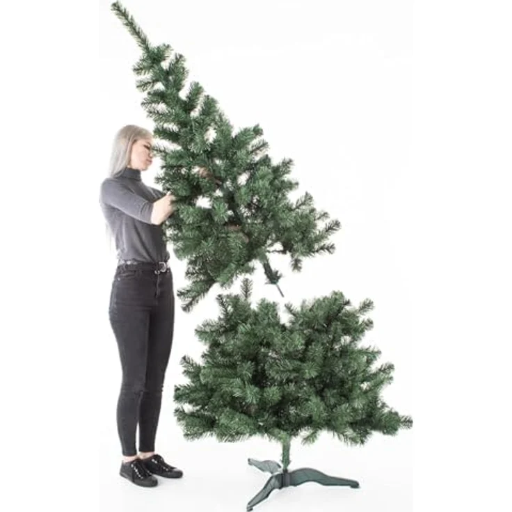 Künstlicher Weihnachtsbaum 220 cm Grün Tannenbaum Christbaum Tanne Unecht Weihnachtsdeko DecoKing Lena – Bild 6