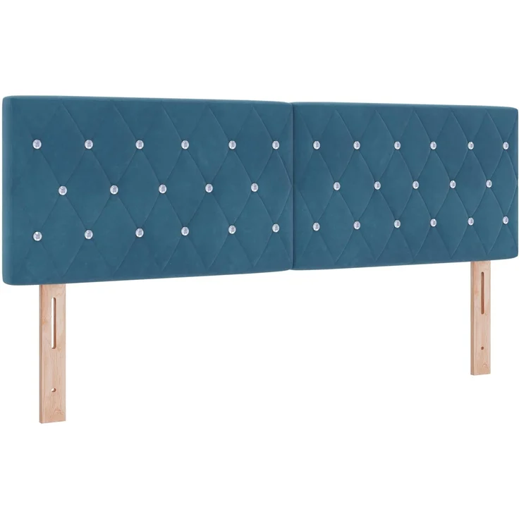 vidaXL Boxspringbett mit Matratze Dunkelblau 140 x 200 cm Samt 3450726 – Bild 4