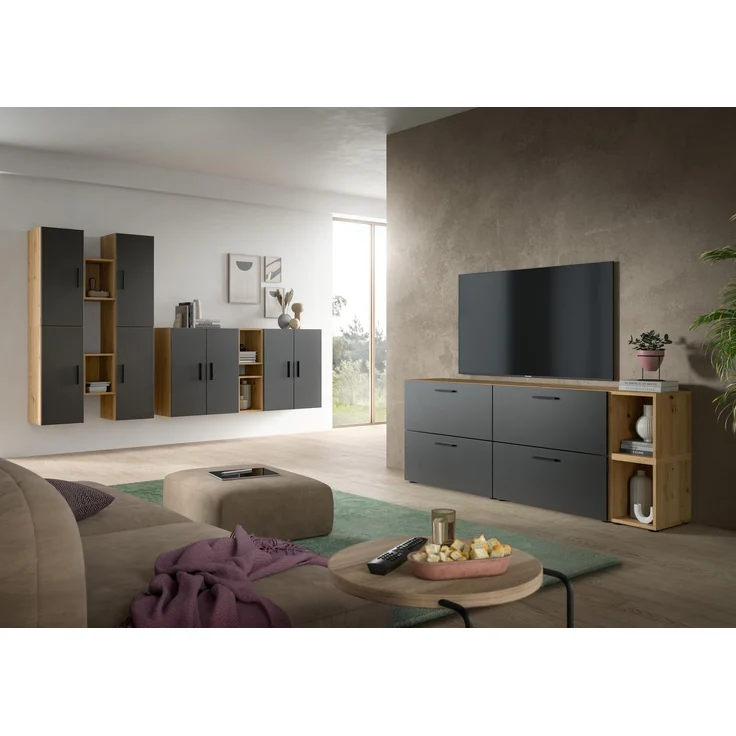 The One Wohnkombination in Basalt grau Nachbildung – Bild 6
