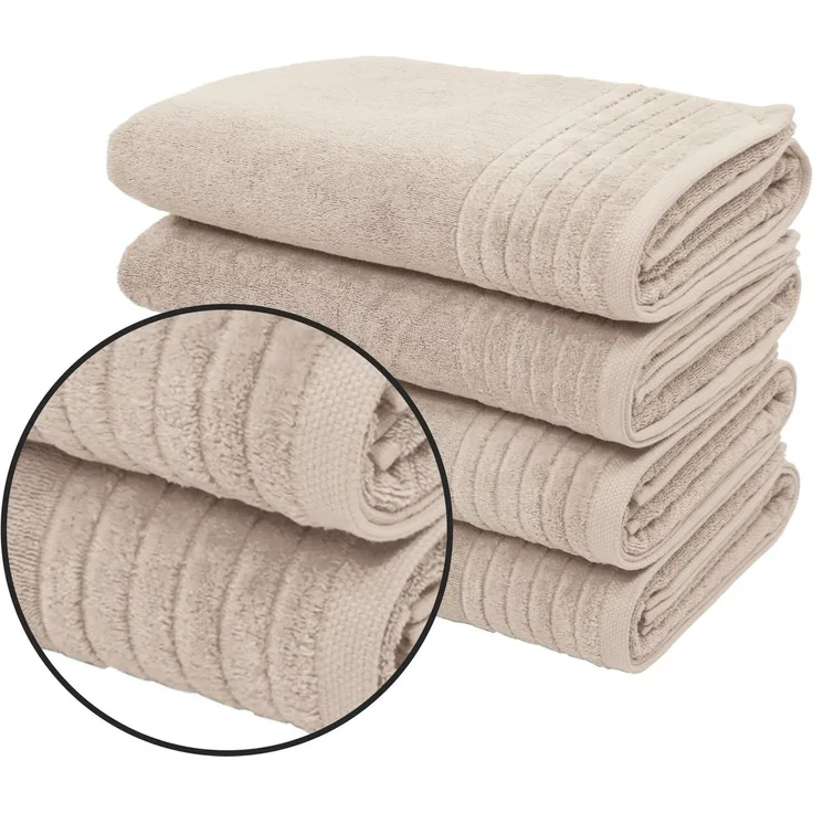 OTTO home Duschtücher Sanremo Premium, Premium Handtücher, 600 gr/m², 70x140cm, Frottier (Set, 4-St), mit Bordüre, flauschig & weich, dicke Qualität, 5 Jahre Garantie