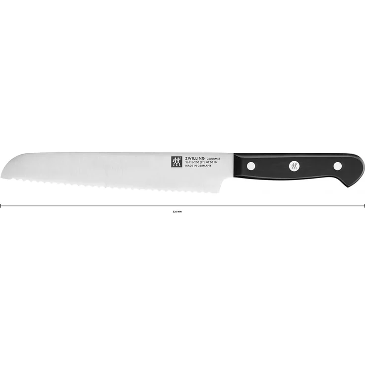 Zwilling 'Gourmet' Brotmesser, Stahl schwarz, 20 cm – Bild 6