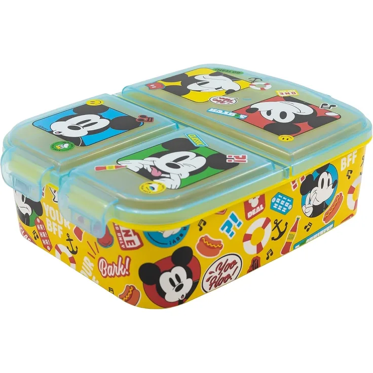 Lunchbox für Kinder mit 3 Fächern aus Kunststoff verschiedene Motive Mickey Mouse