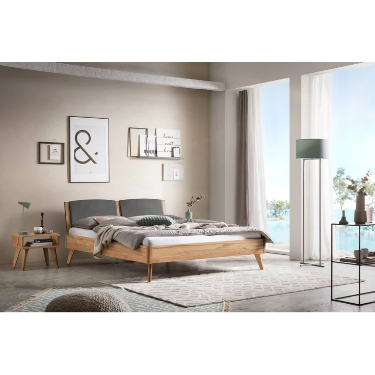 Hasena Massivholzbett Mareto Wildbuche gepolstert 140x200 cm, Fußhöhe 20 cm – Lounge – Bild 2