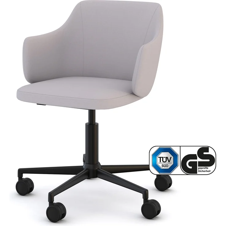 ASSMANN Schalenstuhl Consento Triest gepolstert mit Rollen Hellgrau 56x58x79cm Textil – Bild 1