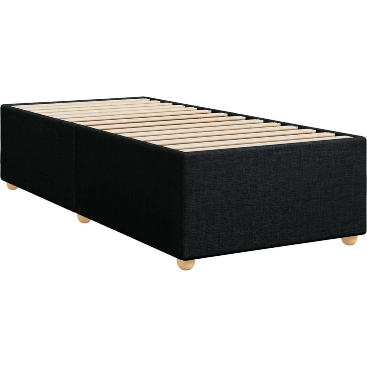 vidaXL Boxspringbett mit Matratze Schwarz 100 x 200 cm Stoff 3453811 – Bild 5