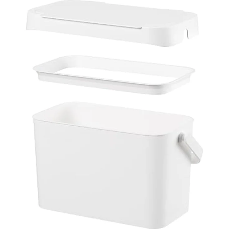 smartstore Bio-Abfallbehälter Collect Biowaste 5 L weiß Bioabfallbehälter Eimer mit Griff und Haltering - 1 Stück (320110) – Bild 2