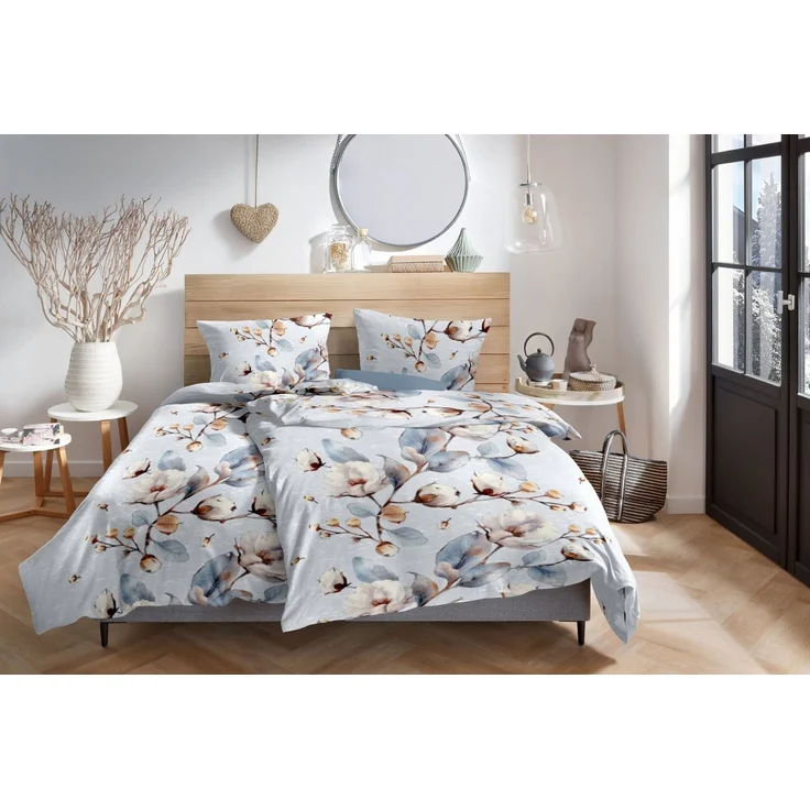 Primera Bettwäsche Winterrose, Biber, 2 teilig, 100 % Baumwolle Standard 100 nach Öko-Tex – Bild 1