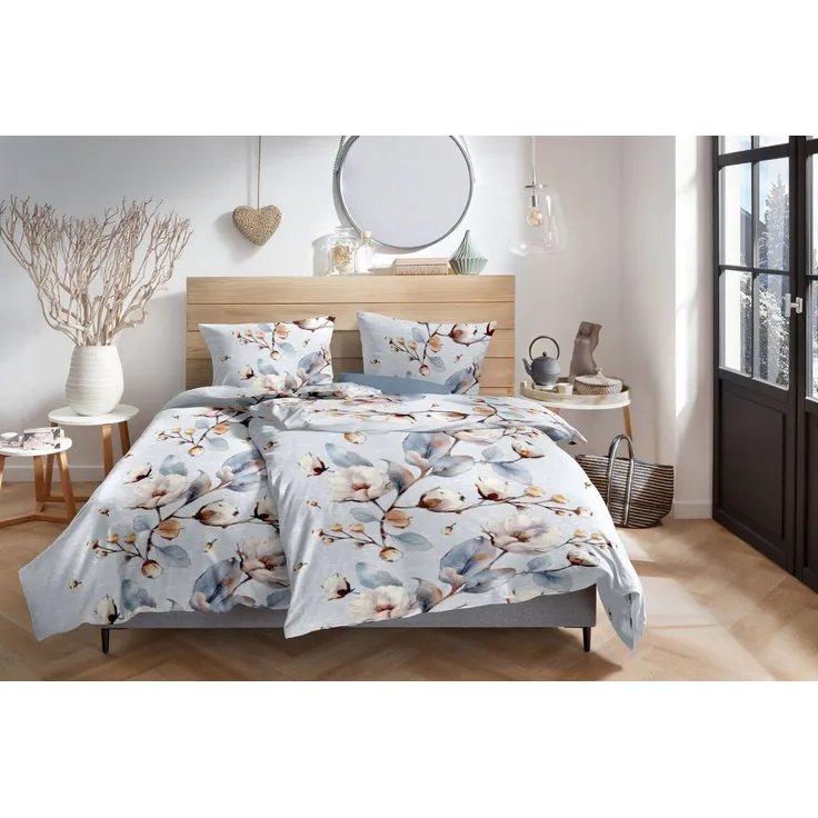 Primera Bettwäsche Winterrose, Biber, 2 teilig, 100 % Baumwolle Standard 100 nach Öko-Tex