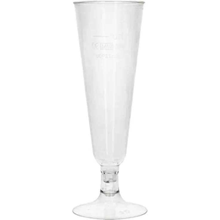 6 Stiel-Gläser für Sekt, PLA "pure" 0,1 l Ø 5,5 cm · 16,5 cm glasklar mit glasklarem Fuß