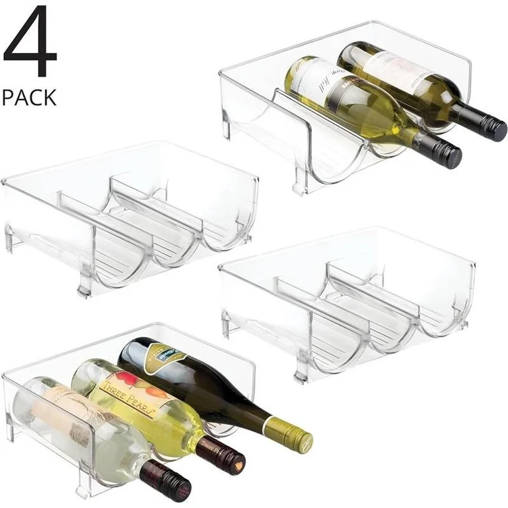 mDesign Weinständer Weinregal Flaschenhalter 4er Set Kunststoff Transparent – Bild 4