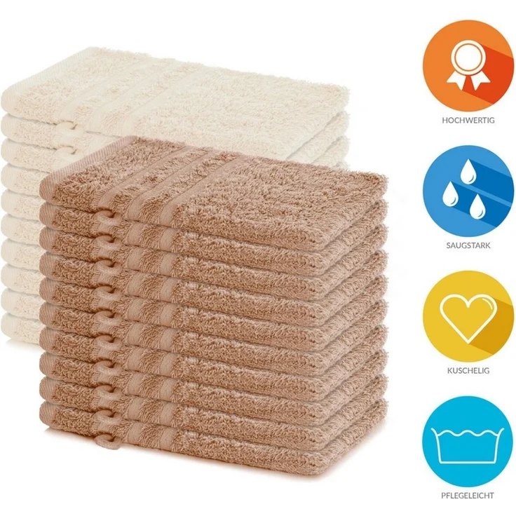 Lavea Waschhandschuh 20er Set Waschhandschuhe, 15 x 21 cm, Elena-Frottierserie, Waschlappen, (20-St), 500 g/m² Frottier, weich & saugstark, pflegeleicht – Bild 1